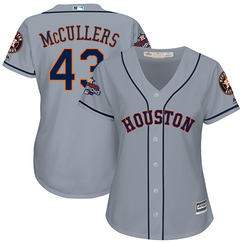 Astros #43 Lance McCullers Grey Road World Series Champions Women's Stitched MLB Jersey - Click Image to Close
